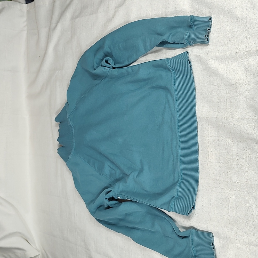 Pink Victoria Secret Long Sleeve Blue Turquoise 1/4 zip up Women Size X Small - Picture 10 of 11
